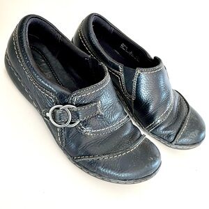 ❗️Sold❗️Clarks Slide On Leather Buckle Shoes